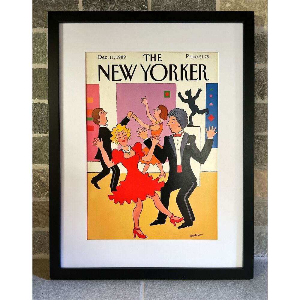 Framed 1989 The New Yorker Magazine Dec 11 Barbara Westman Couples Dancing
